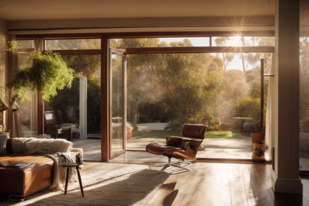 San Diego home interior with sunlight filtered through nanocomposite window film