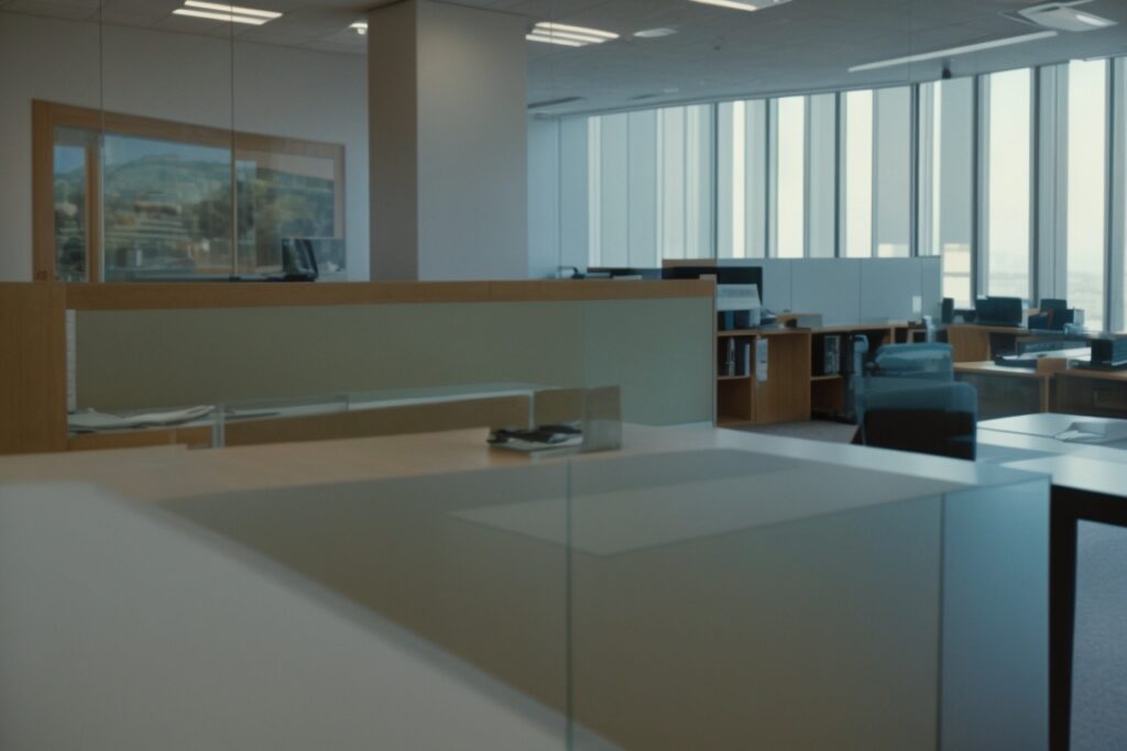 Oakland office interior with visible window film reducing glare