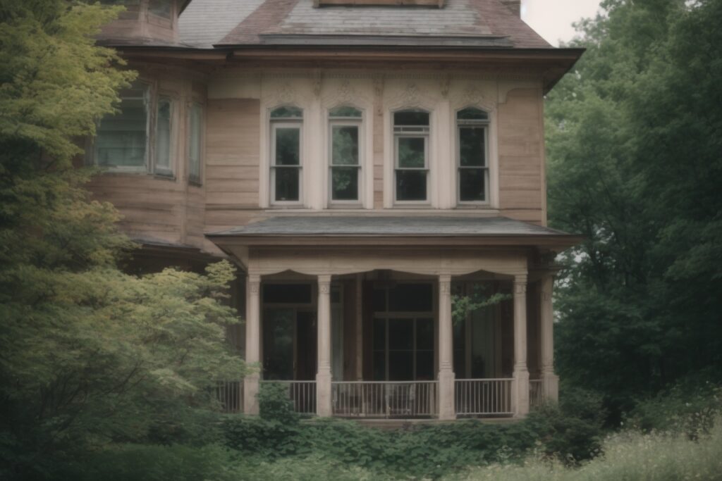 Cincinnati home exterior with faded furnishings through windows