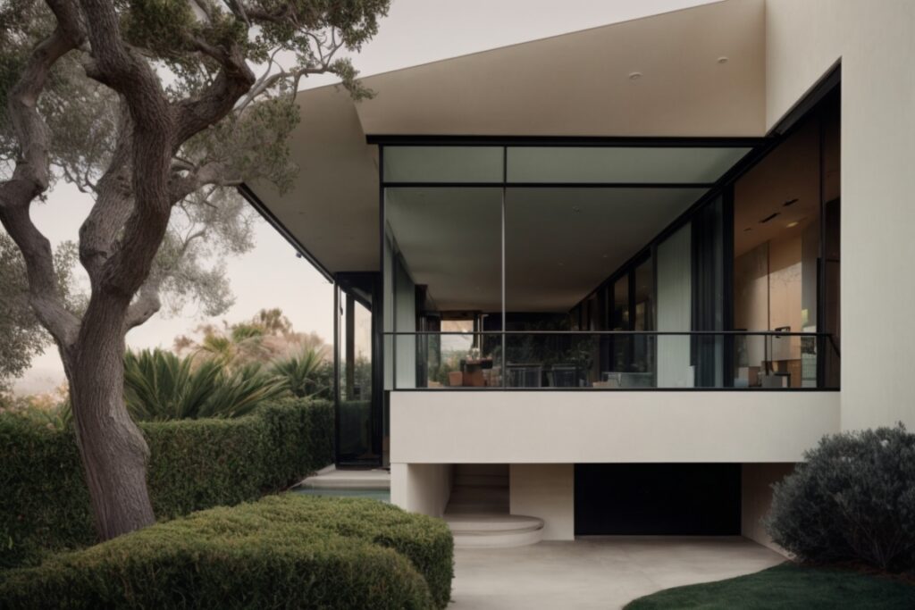 Los Angeles home with opaque windows enhancing energy efficiency
