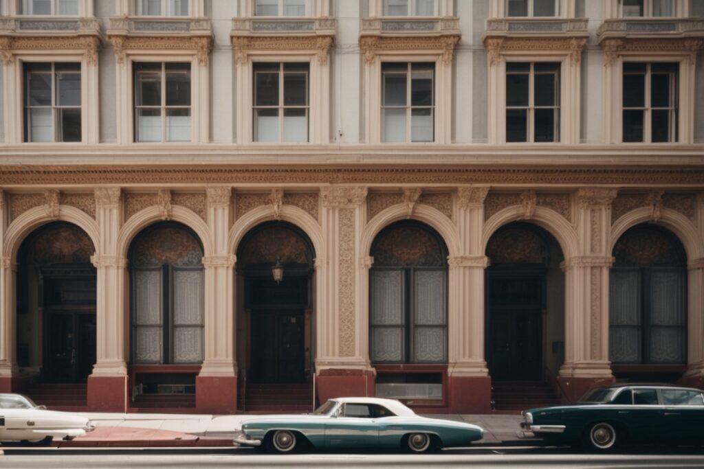 San Francisco historic building with decorative window film