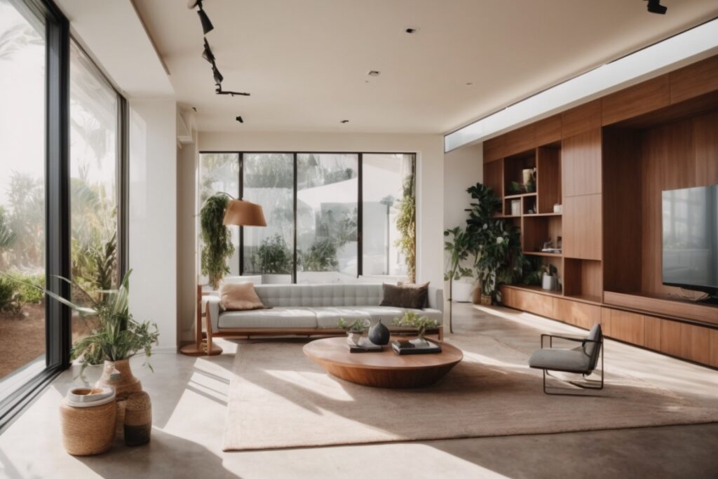 Long Beach home interior with UV-blocking window film